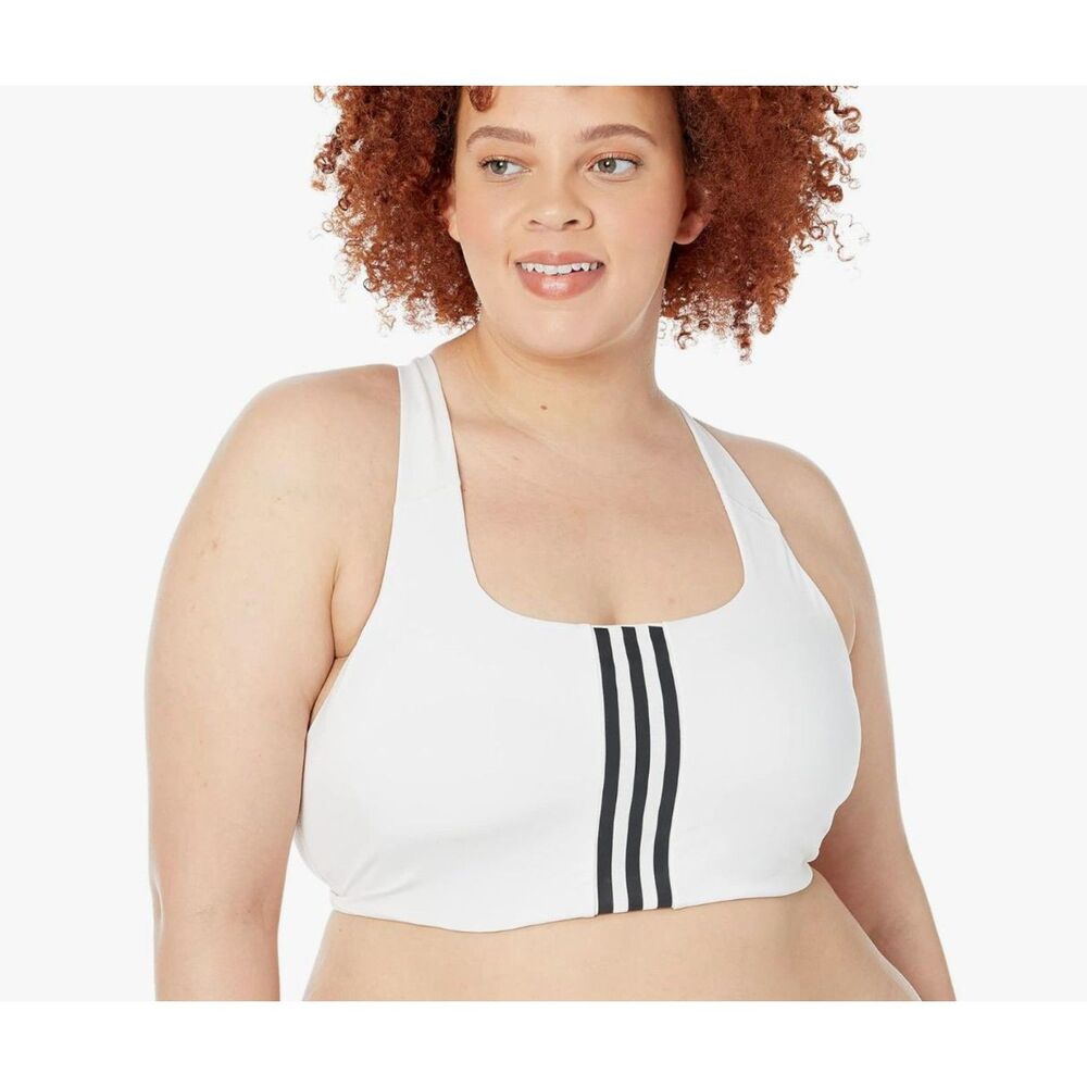 Adidas Plus Size 3X Training Medium Support Better 3-Stripes Bra NWT - Flaw